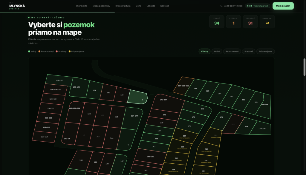 IBV Mlynská — webstránka developerského projektu